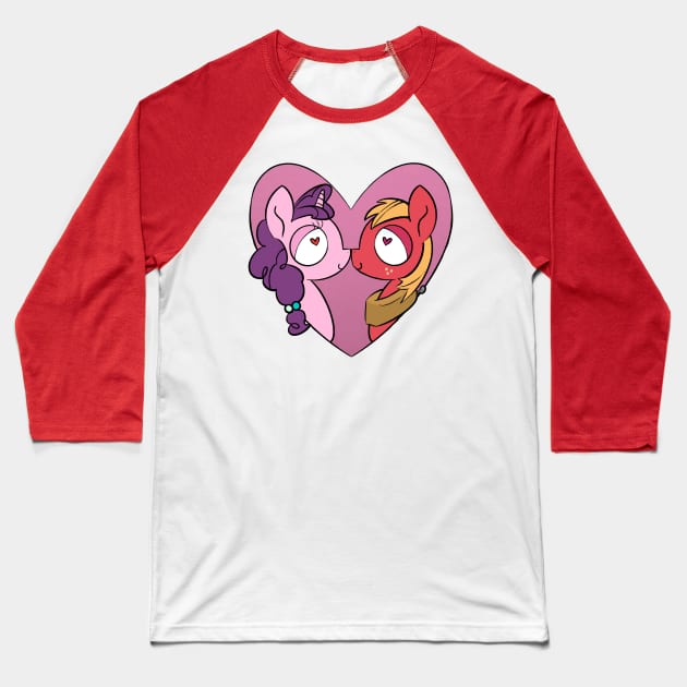 Big Macintosh and Sugar Belle Baseball T-Shirt by AmyNewBlue